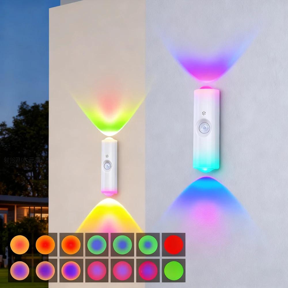 

Розумний RGB градієнтний нічник Магнітний датчик руху Акумуляторна настінна лампа для спальні Ванної кімнати Комори Саду Домашній декор білий