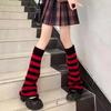 Retro Micro-Flare Striped Knit Wide-Leg Warmers - Harajuku Spicy Girl Style Socks