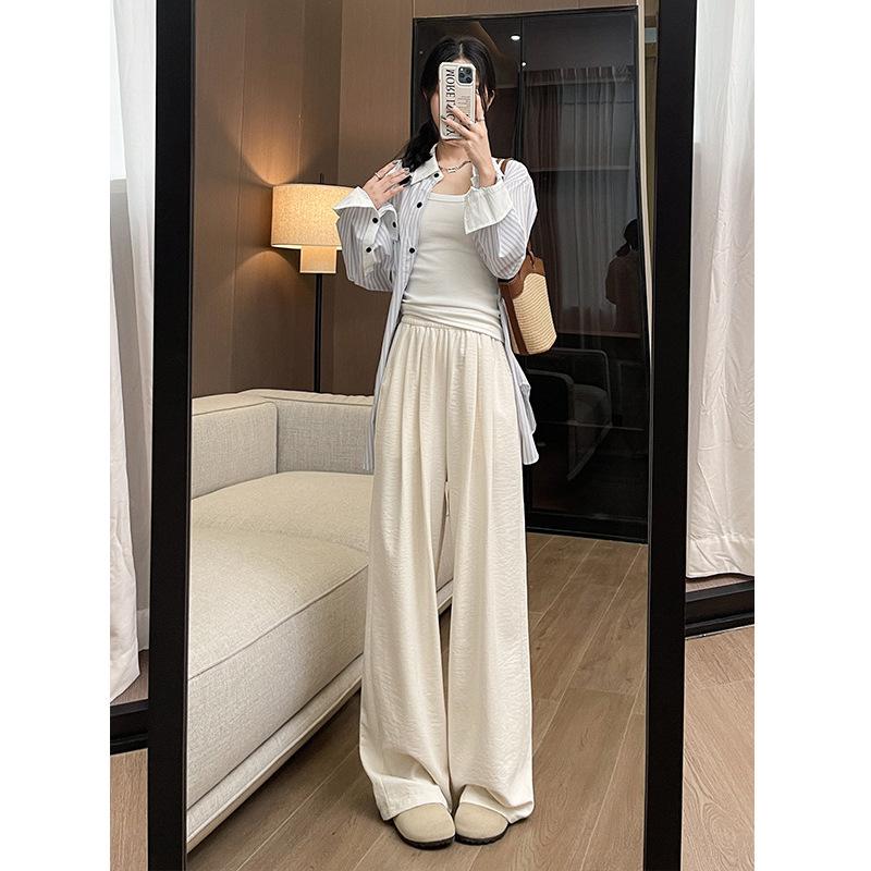 

Дизайн в корейском стиле - сенсорный, брюки Фу Ямамото для женщин, новые летние повседневные свободные ленивые брюки-палаццо из ледяного шелка 2XL