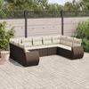 VidaXL Garden Lounge Set with Cushions 9 Pcs, Patio Sofas, Patio Furniture Set, Outdoor Furniture, Brown 3254140