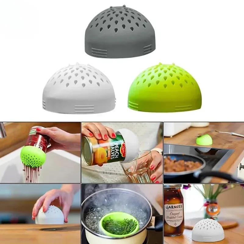 1Pc Silicone Gel Filter Cover Silicone funnel filter cover Multi-use Mini Colander Food Mesh Can Drainer Kitchen Gadgets