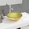 Day and Night - Day and Night Golden Tempered Glass Washbasin 35x12 Cm