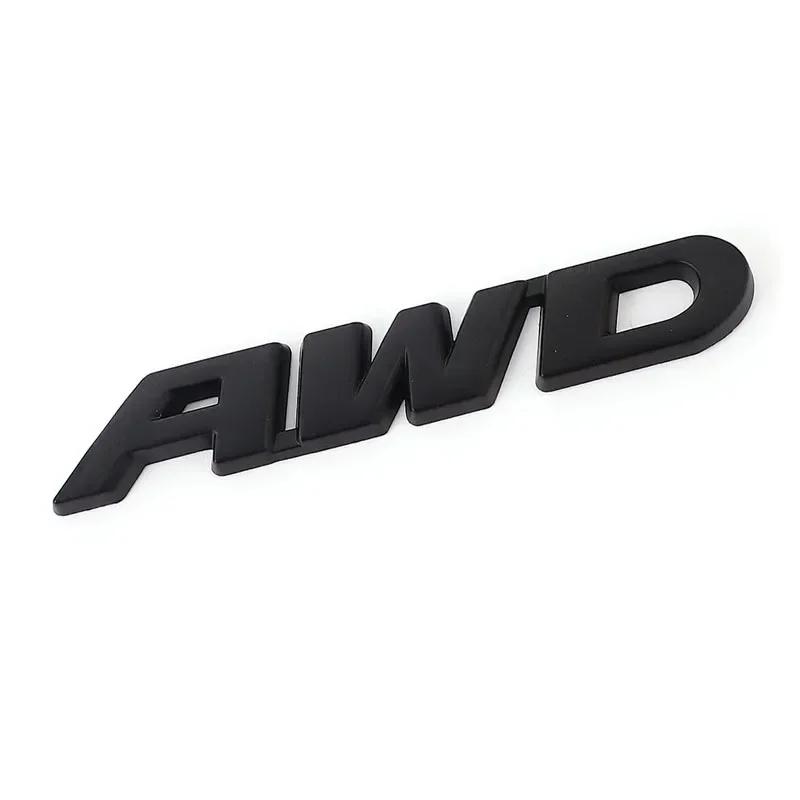 

3D Metal fpr AWD Letters Logo Car Trunk Emblem Fender Badge Decal Sticker For Civic CRV RAV4 Accessories 15.3cm x2.5cm чорний