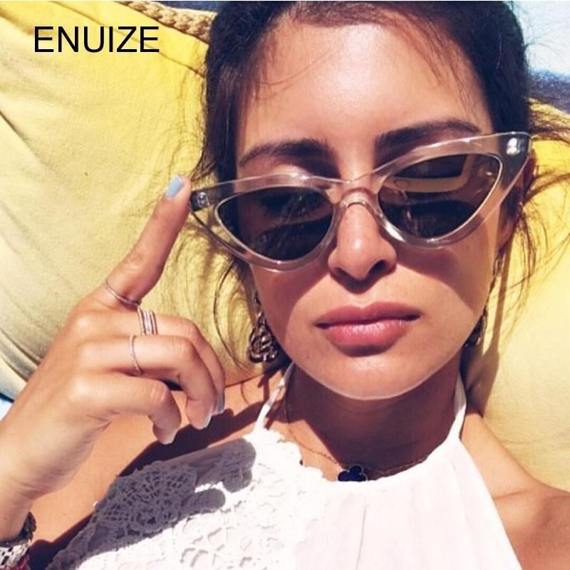 Süße sexy Retro Cat-Eye Sonnenbrille Damen Klein Schwarz Weiß Dreieckig Vintage Günstige Sonnenbrillen