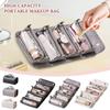 Travel Toiletry Bag 4 Detachable Clear Multi Compartment Hanging Makeup Bag Leather 4 In 1 Roll Up Large Capacity Compact Foldable Cosmetic Bag