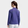 FILA Ski Series Fleece Lined Warm Fashion Slim Fit Simple Casual Sports Knit Long Sleeve T-Shirt Women Tops Ding-Rui-Purple A11W546204FDP