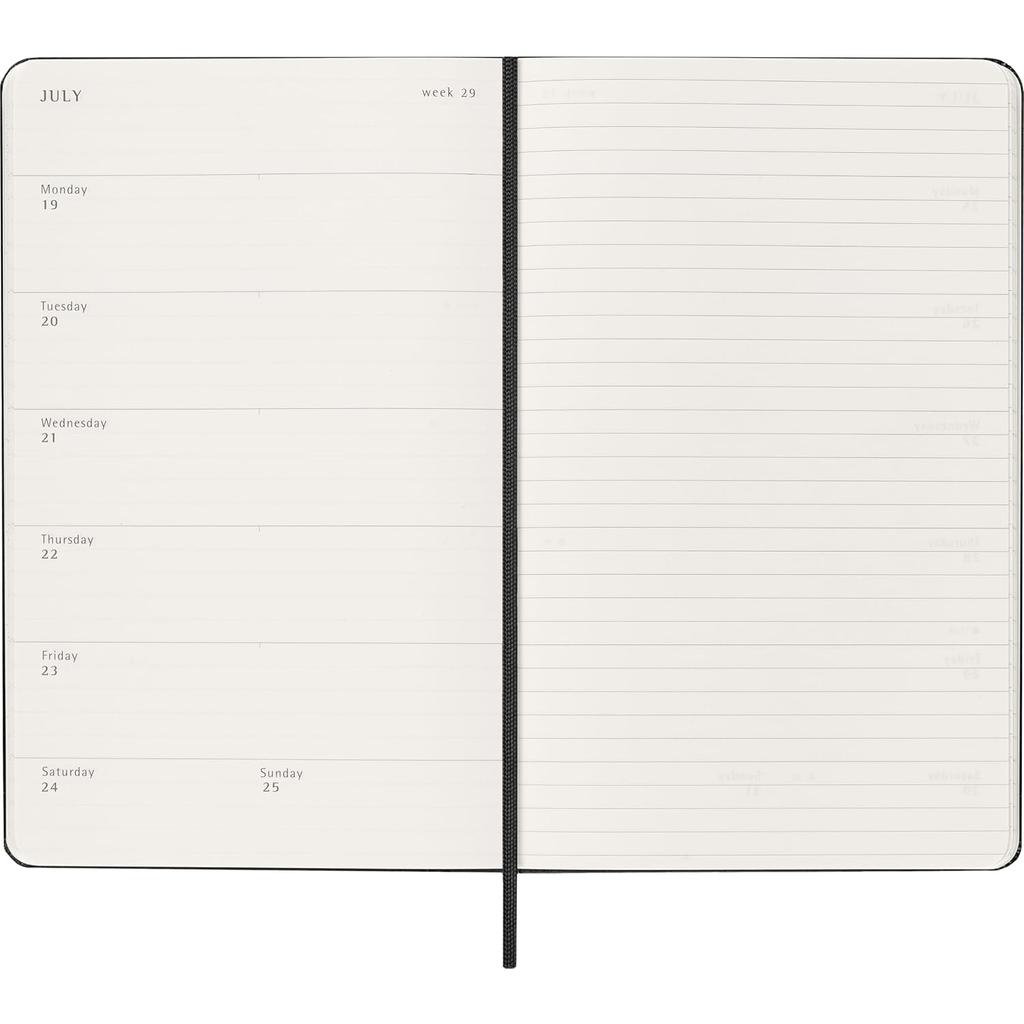 Weekly Planner Moleskine 2026-2027 18 Month Large Hardcover Black 208 Pages DHB18WN3Y27