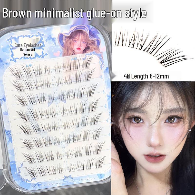 Adhesive-Free Qingqiu Tuoshan Fox Eyelashes: Thick, Natural Black-Brown Chinese Style