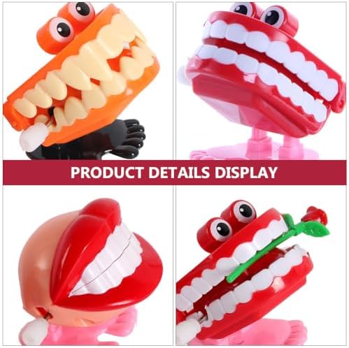 7pcs Wind Up Teeth Toy, Chattering Teeth Dental Care Demonstration Toy, Halloween Decoration, Party Favor for Kids Boys Girls Birthday