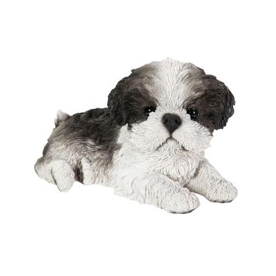 Woovia Rahat Shih Tzu Siyah Beyaz x 13 x Bebek Figür Süs Hayvan Bahçe Dekorasyonu Köpek 22.5 12.3cm H21152-2