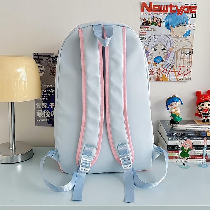 Junior School Student Schoolbag Color Contrast Backpack Girl College Style Backpack