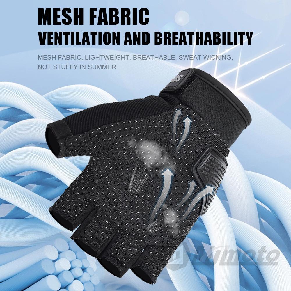 Male half finger summer hard shell anti-drop bicycle locomotive female breathable light non-slip
