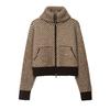 TAOP & ZA women's 2026 new, faux fur effect splicing knitted bomber jacket