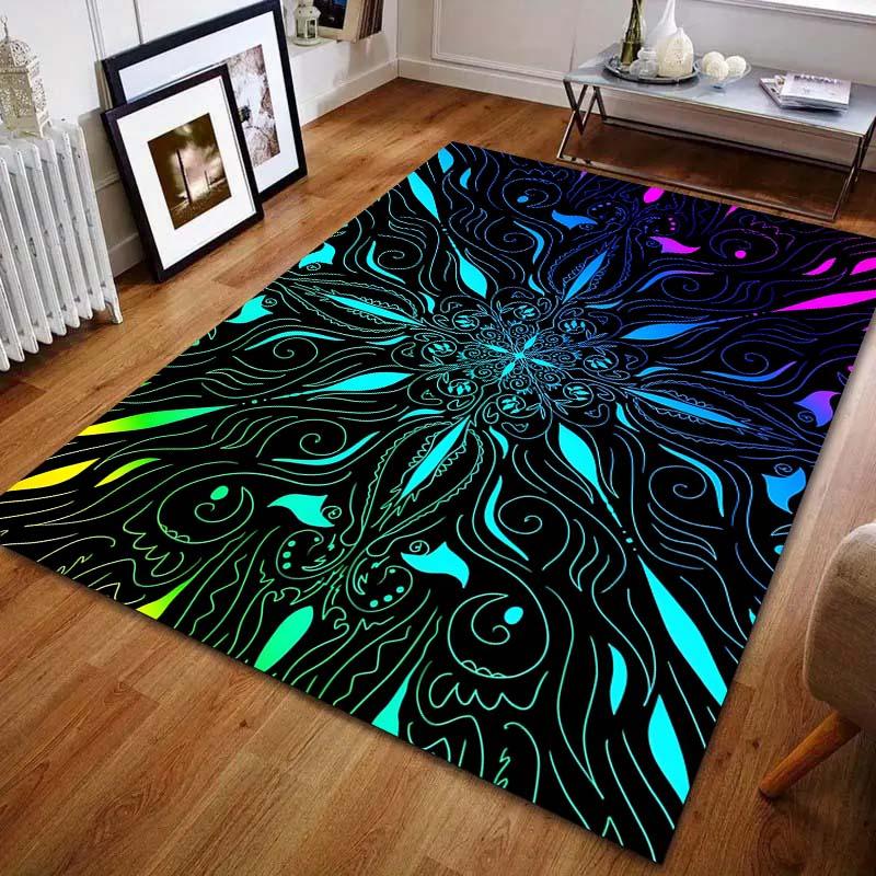 Fantasy Mandala Art Pattern Carpet for Living Room Bedroom Bedside Sofa Floor Mat Modern Home Decor Aisle Corridor Area Rug