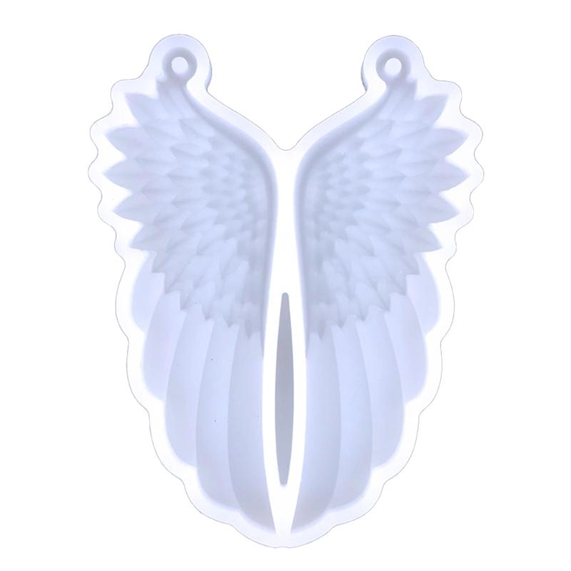 Diy Crystal Epoxy Earrings Mold Dangle Pendant Decorations Mold Three-dimensional Angel Wing Mirror Silicone Mold