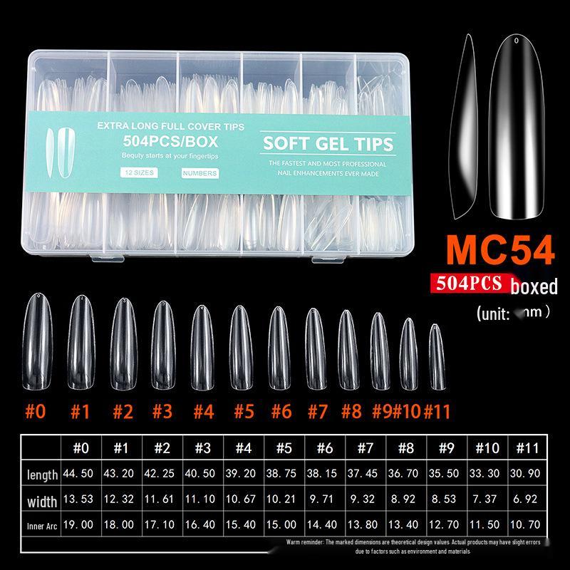 Extra Long Transparent XXL Ballet Trapezoid Nail Tips with Stickers