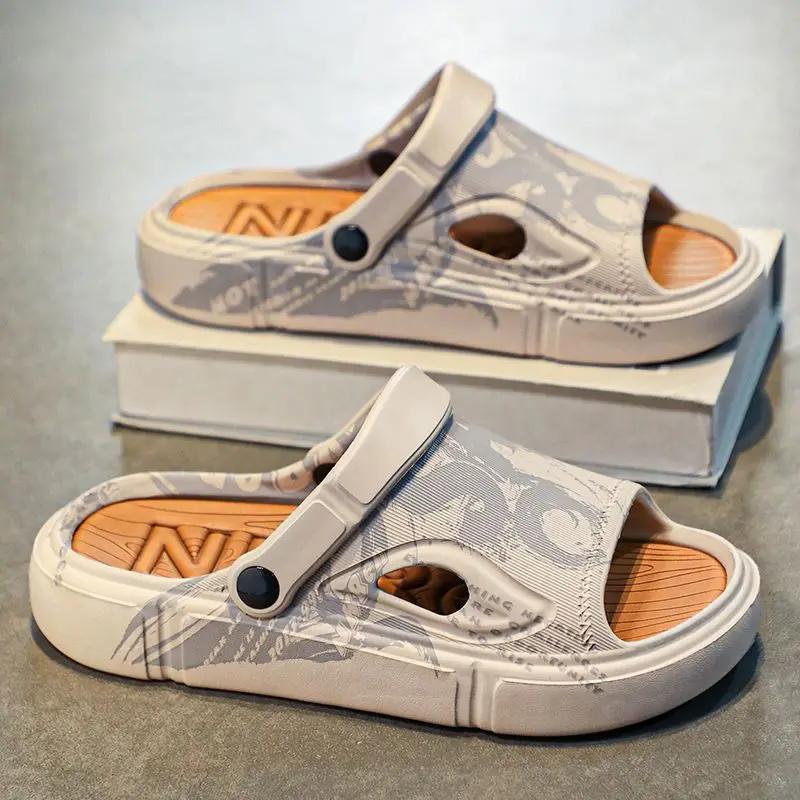 Fashion Beach Male Slipper Platform Slides Designer Luxury Elegant 2025 Style Pvc Casual Rubber Comfortable Low Price Adult Men's Shoe