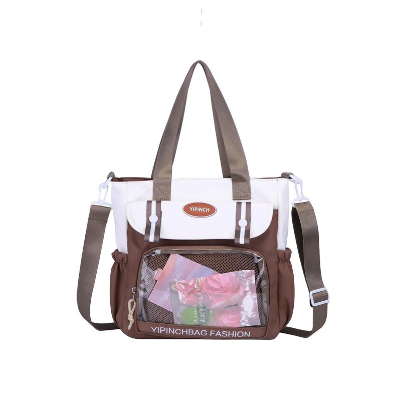 Women's Large Capacity Handbag Color Block Student Shoulder Bag