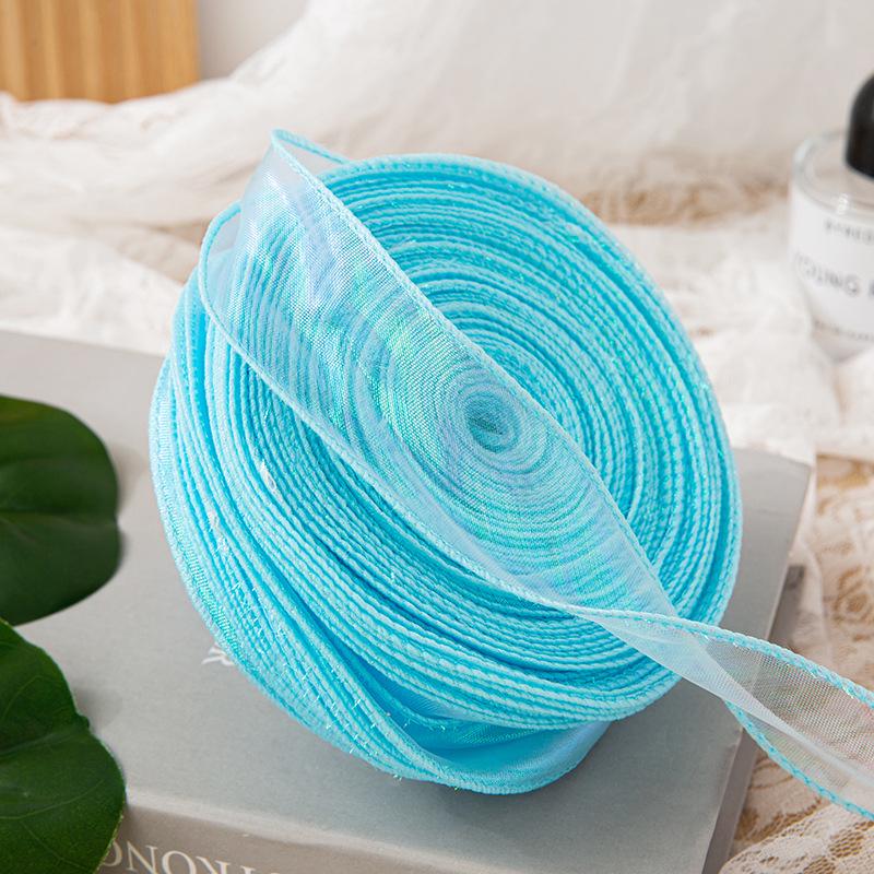 4cm x 10 Yards Iridescent Fishtail Yarn Ribbon, Polyester Lace Tulle for Floral Art & Baking.