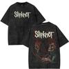 Slipknot Album Poster Graphic Print Vintage Washed TShirts Global Tour Mercah Unisex Women Harajuku Street Oversized Cotton Tees