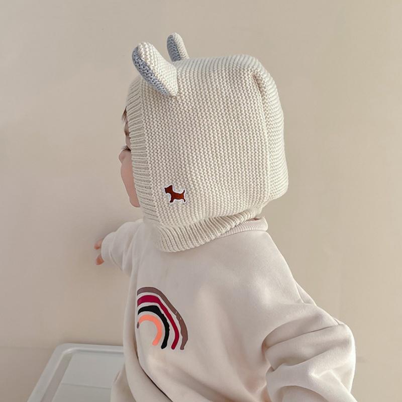 Kinder Strickmütze Winter Plüschmütze Kinder Niedliche Ohrenmütze Baby Ohrenschutzmütze