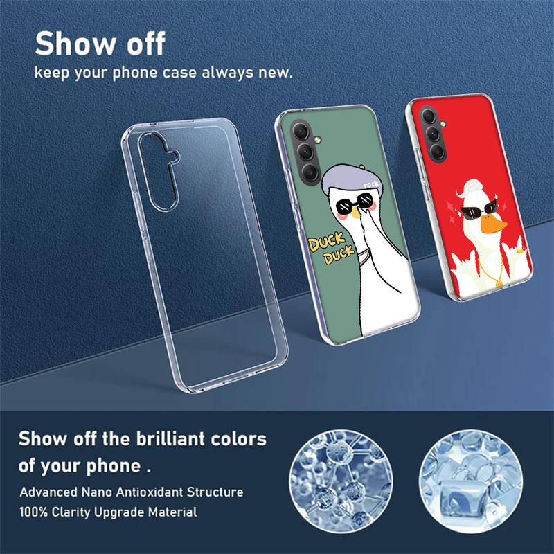 Cute Cartoon Duck Phone Case for Samsung A17 A37 A57 A07 A16 A26 A36 A56 A06 A02S A12 A22 A32 A52S A04S A14 A24 A34 A54 A03 A13