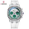 Dawn Multifunktions-Damenuhr Mondphase Chronograph Echte Drei-Augen Diamantkalender Quarz Uhr 912