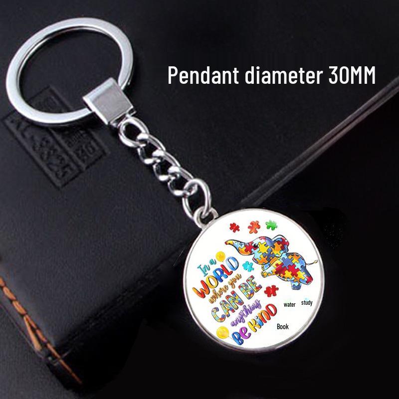 Autism Awareness Love Needs No Words Keychain
