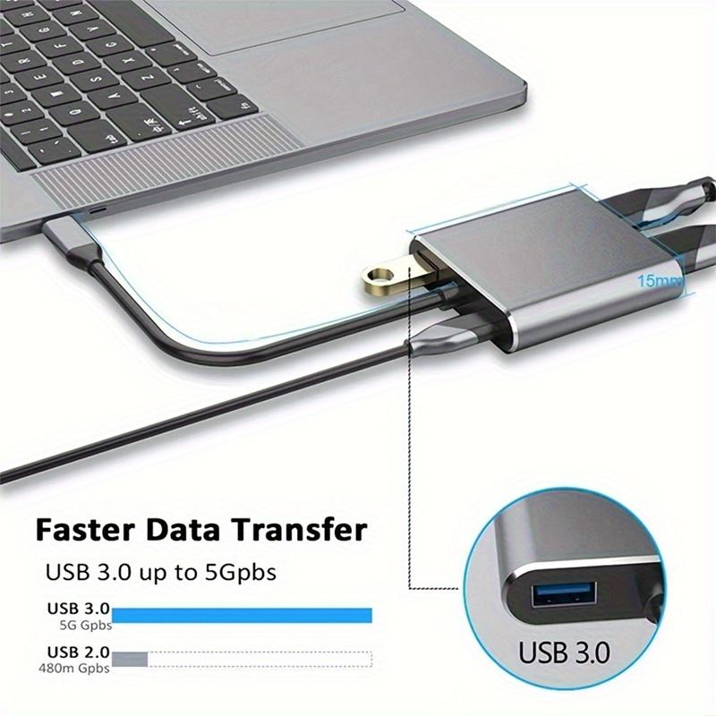 4-in-1 Type C Adapter Hub To HDMI VGA USB 3.0 Digital AV Multiport Adapter
