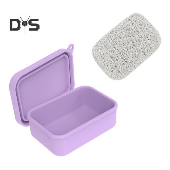 Leak-Proof Silicone Travel Soap Case with Drainage Lid Compact Design Portable Bar Soap Container Soap Holder