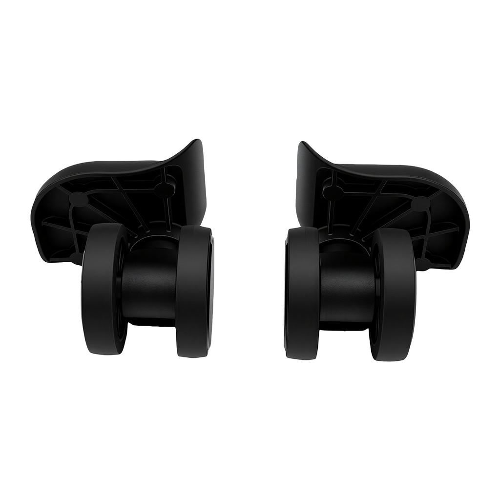 2pcs Suitcase Double Row Wheels Black Luggage Mute Shock Absorbing Swivel Casters for Replacement