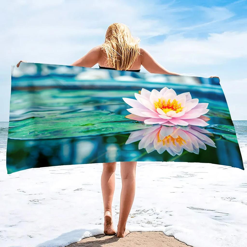 Oversize Beach Towel Clearance Towels,Water Lily Cool Travel Pool Towel, Quick Dry Sand Free Beach Towels Ideal Gift for Women