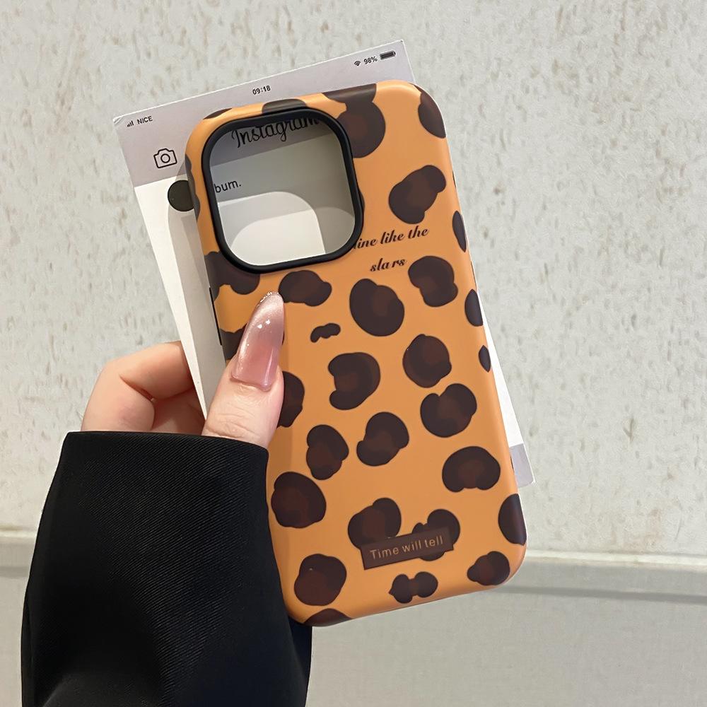 Applicable To Apple 16/17Promax Leopard Print Magnetic Mobile Phone Case iPhone14/15 Film Two-in-one Anti-drop