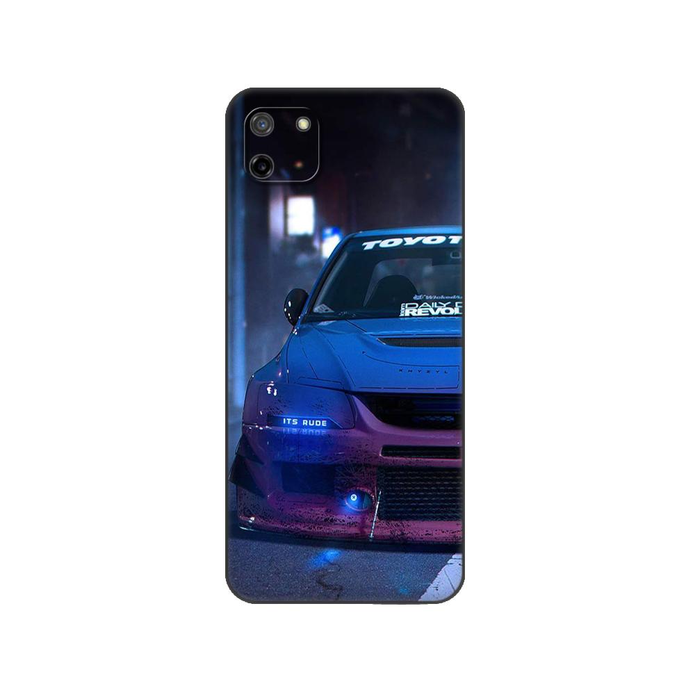 Black Tpu Case For OPPO Realme 8i C25 C25S C11 2020 2021 C20 C21 C21Y C25Y Back Cover Cool Sports Car Design