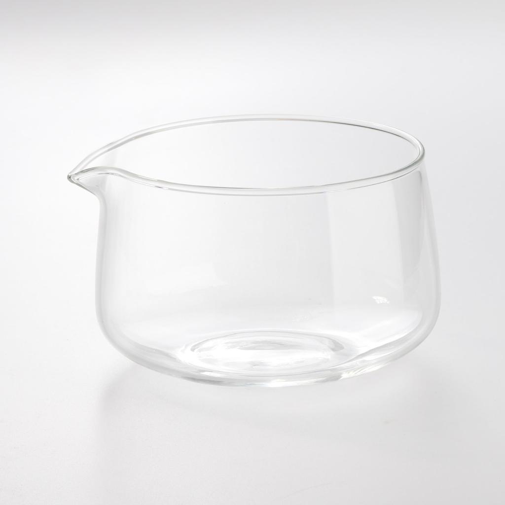 Glass Katakuchi Tea Bowl Set, Matcha Tea Ceremony Utensils, Tea Bowl, Transparent Chasen Holder, Chashaku (100-Standing), and Katakuchi Style Tea