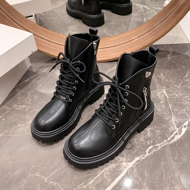 British style platform Martin boots short boots in stock 2025 autumn new fashionable versatile not tired feet leather boots