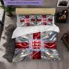 England Football Pattern 3 Pieces Bedding Set Soft Microfiber Duvet Cover with Pillow Cases for Bedroom
