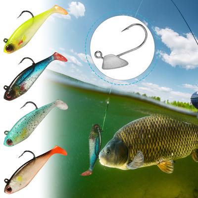 SwimBaits For Fishing, Pre-Rigged Heads Soft Plastic Walleye Fishing Paddle Tail Swimbaits For Bass Fishing, FishingBait For FreshwaterSaltwater,
