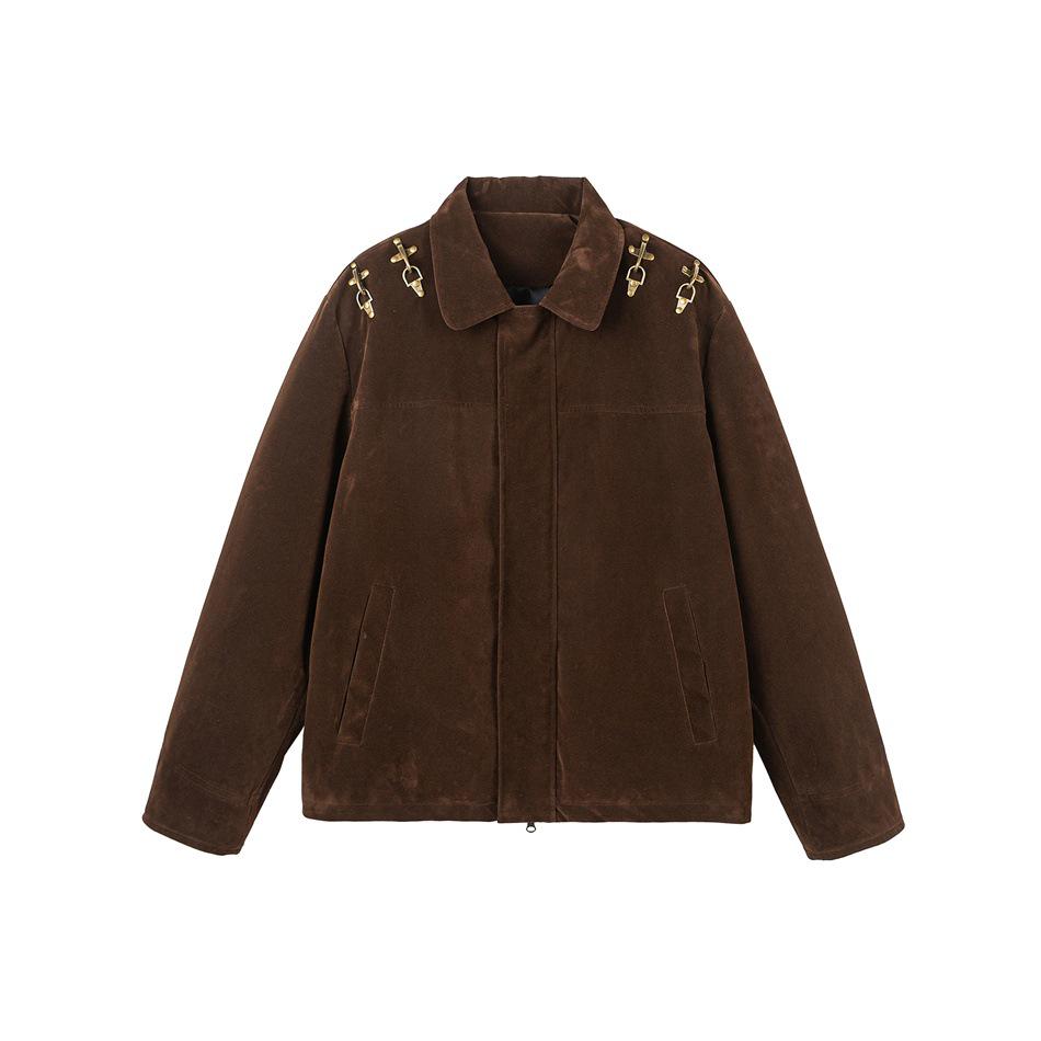 

Answer Me Chinese National Style Suede PU Leather Men s Motorcycle Jacket with Airplane Buckle, W507 Large