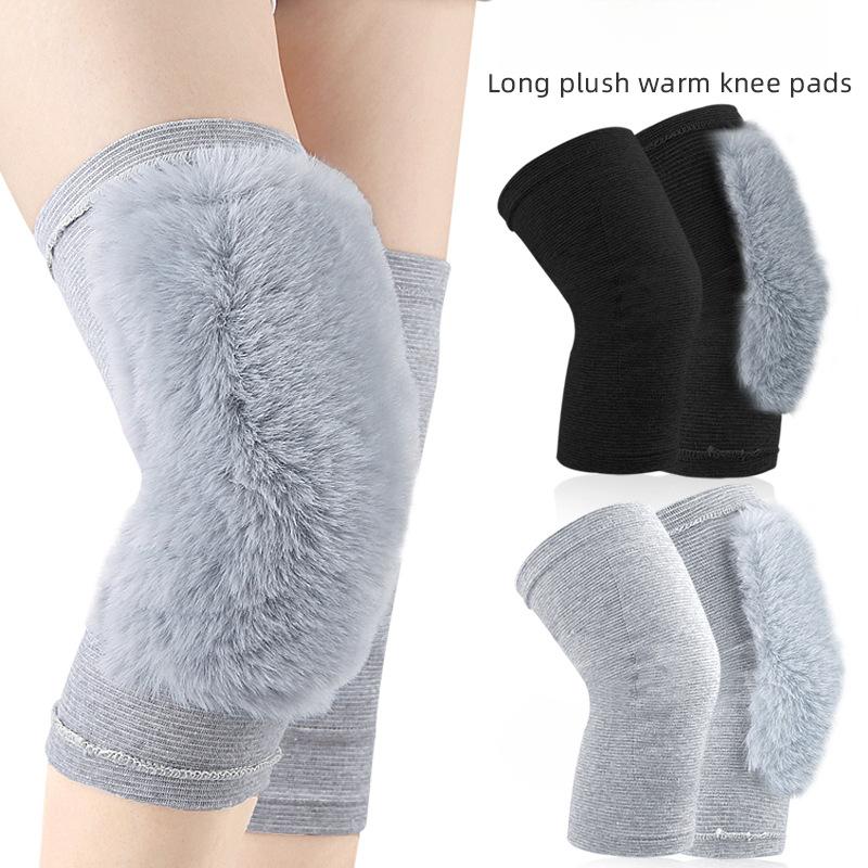 

Autumn and Winter Imitation Rabbit Fur Plush Knee Pads, Old Cold Legs, Knees Cold and Warm, High Elastic, Close-fitting and Fleece Leg Pads XL сірий колір
