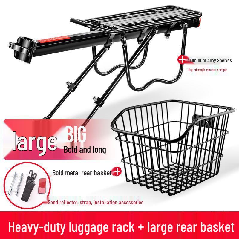 Folding Rear Bike Cargo Basket: Large Capacity Mountain Bike Luggage Rack