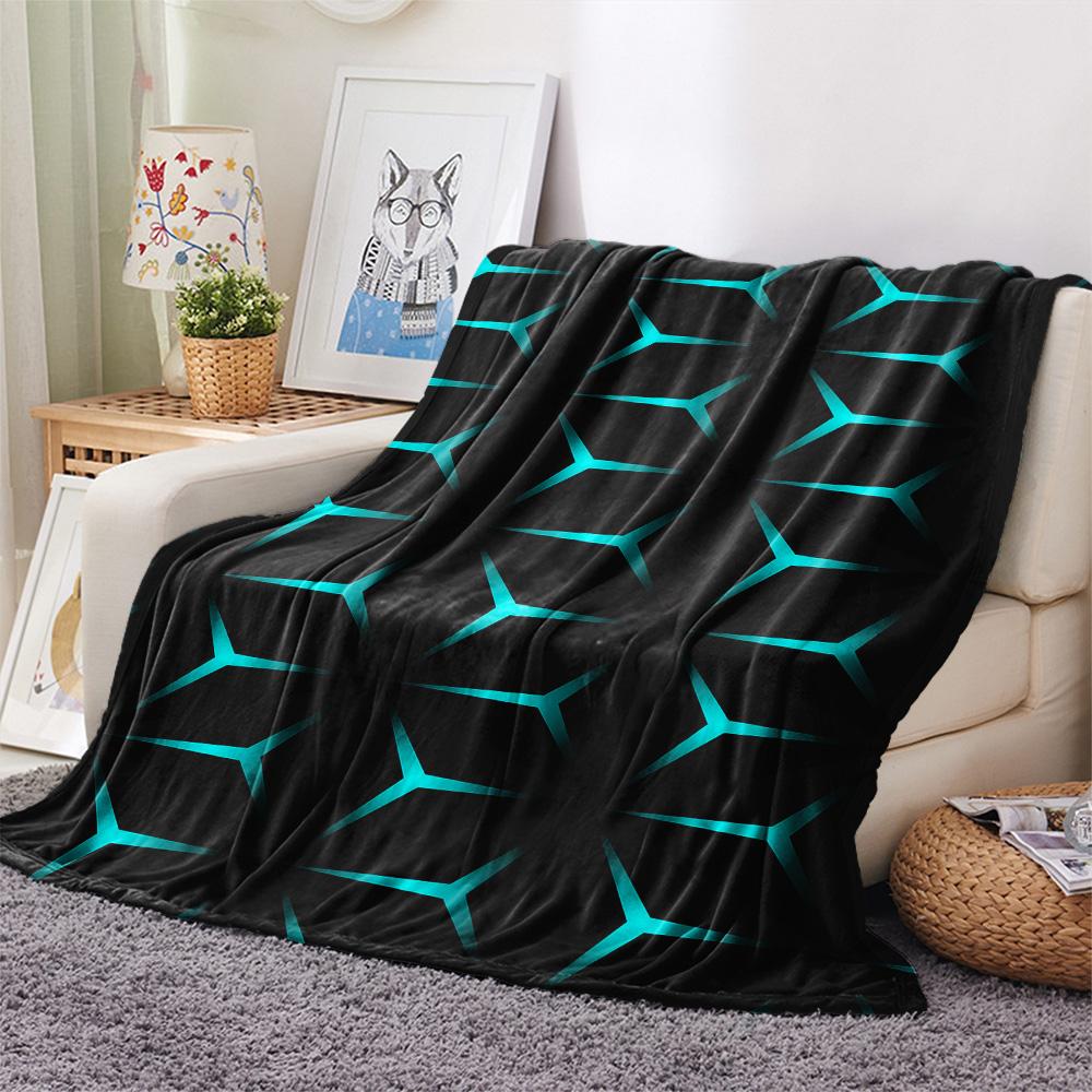 Geometry Print Flannel Blanket, High quality Comfortable for All Seasons, Home Decor, Warmth and Comfort, Perfect for Christmas Gifts