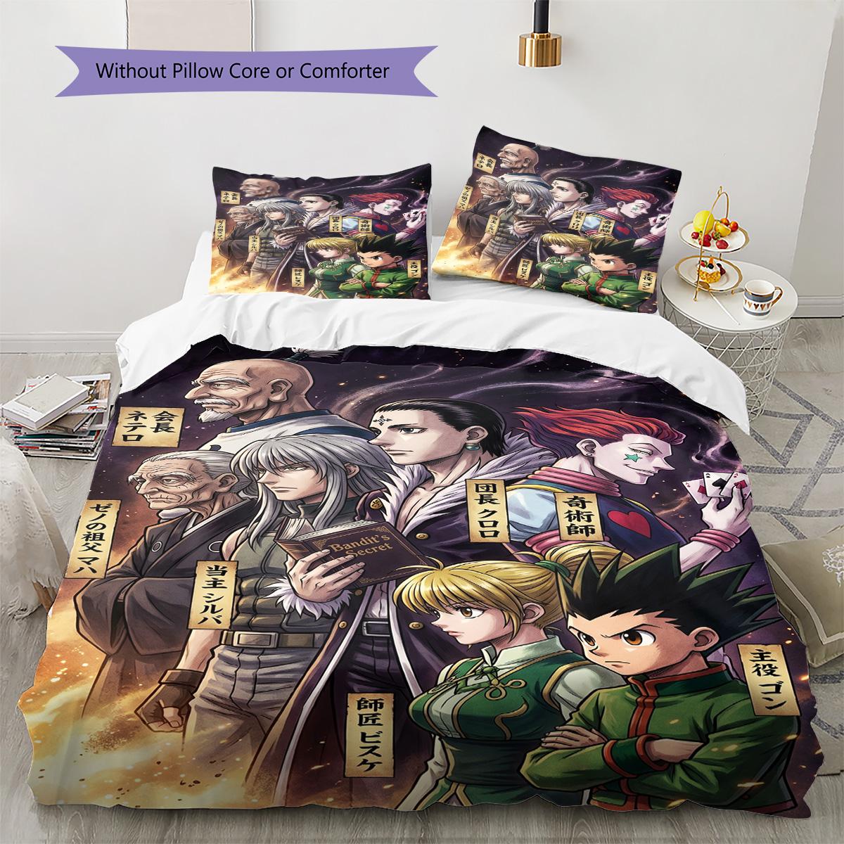 

Hunter x Hunter Pillowcase & Duvet Cover Set for Home Decor Birthday Gift (1 * duvet cover + 2 * pillowcase, without core) 135x200cm
