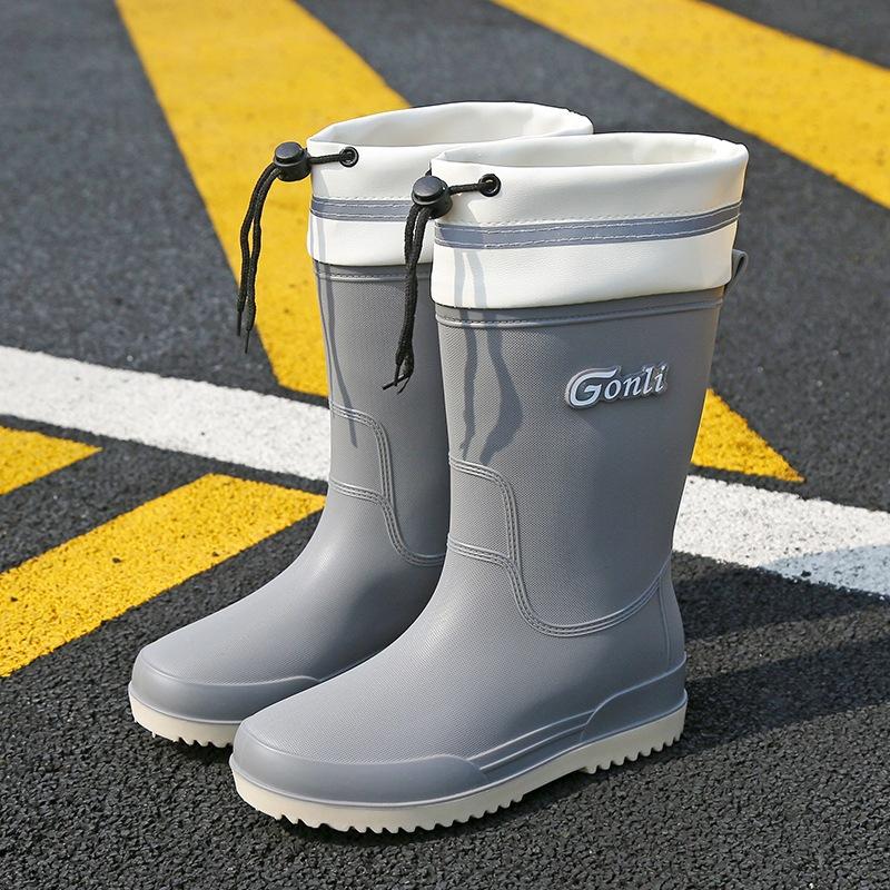 

Ботинки резиновые женские взрослые демисезонные с широким голенищем, непромокаемые, нескользящие, для кухни, модные 40