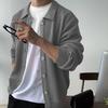 Men's Trendy Dark Green Knit Lapel Cardigan Sweater - Korean Style Autumn Casual Wear