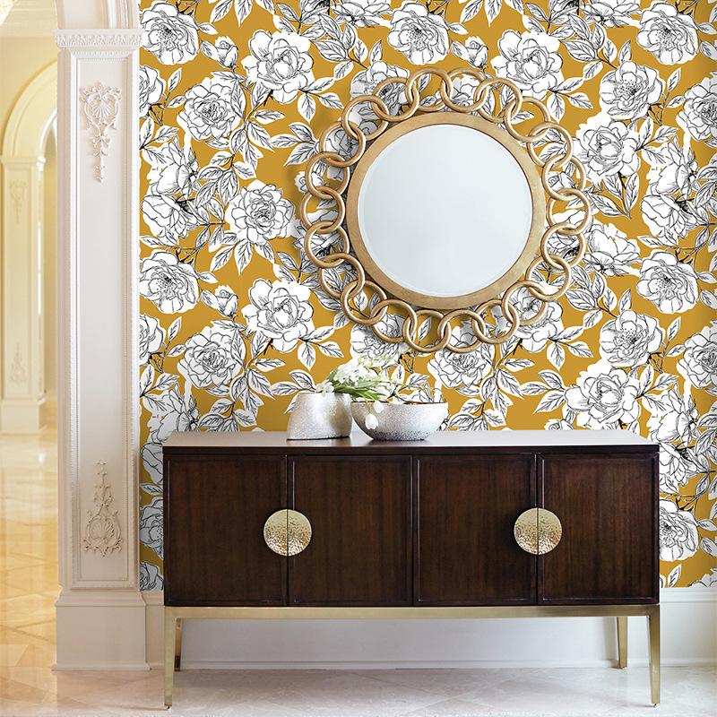 Flower Pattern DIY Self-Adhesive Stickers Environmentally Friendly PVC Waterproof and Oil-Proof Home Decoration Wall Renovation Wallpaper