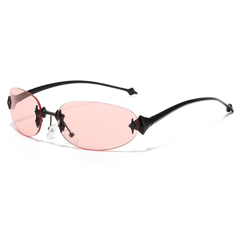 

Cross-border Glasses Y2K Millennium Spice Girls Wind Star Rimless Sunglasses, Retro Futuristic Sunglasses Men s and Women s Glasses