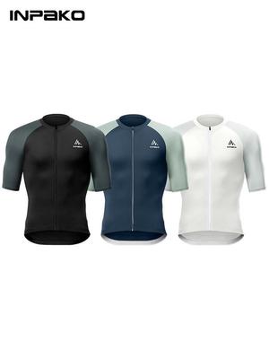 INPAKO Men's Breathable Cycling Jersey, Short Sleeve, Sweat-Wicking for Road & Mountain Biking, Spring/Summer Collection