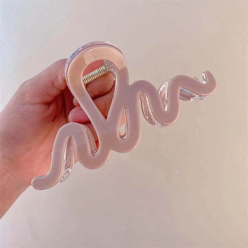 Pinces à cheveux ondulées en acétate de couleur gelée tendance pour femmes coréennes colorées grandes géométriques accessoires pour cheveux