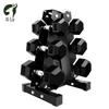 Xilu Rubber Hex Dumbbell Set with Rack